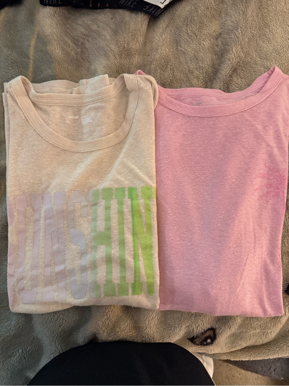 aerie linen blend oversized Graphic Crewneck Tee